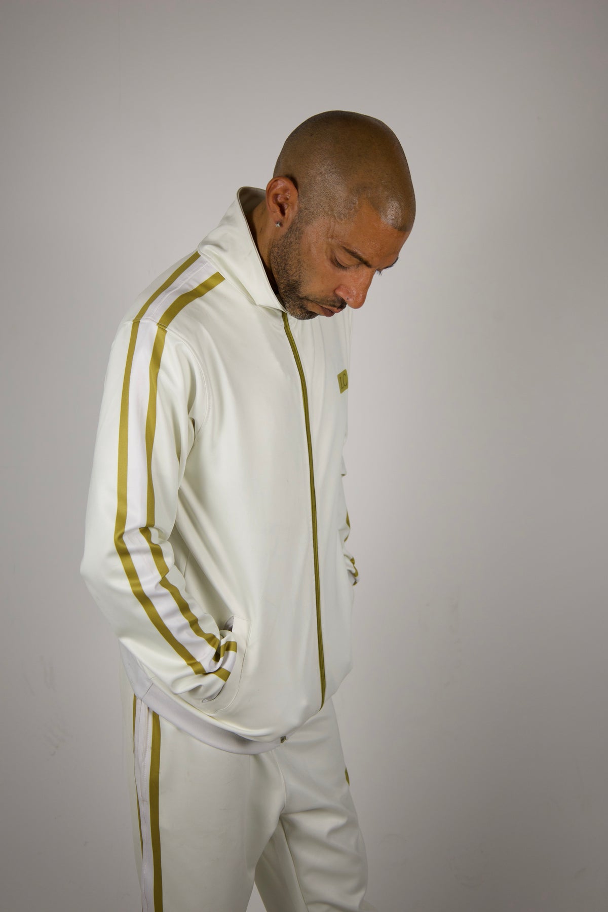 LOVE COUTURE — White & Gold Signature Tracksuit