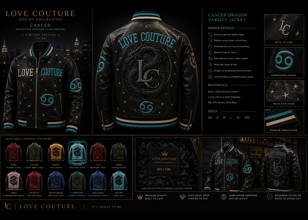 Love Couture Cancer Dragon Varsity Jacket