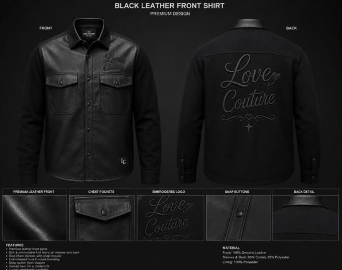 Premium Leather Shirt Jacket